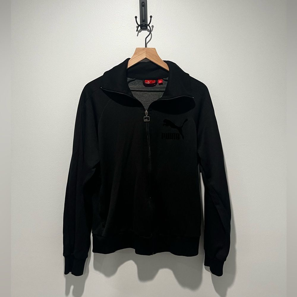 Men’s Black Puma Athletic Full Zip Up Sweatshirt L